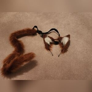 Brown Fox Cat Tail and Ear Set